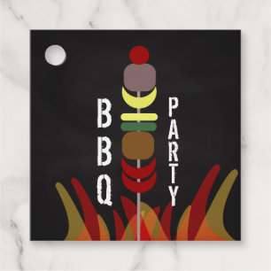 Vlees Spiesjes BBQ Kook Uit Feest Klassieke Ronde Bedankjes Labels