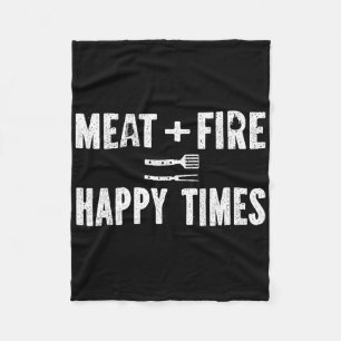 Vlees Vuur Gelukkige Tijden Grappige Bbq Grill Rok Fleece Deken