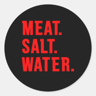 Vlees Zout Water Ronde Sticker