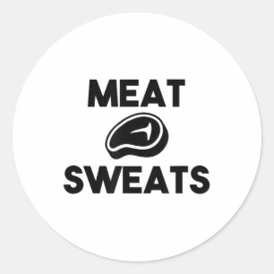 Vlees Zweet Voor Het Grillen Van Chef-Roker BBQ Ki Ronde Sticker