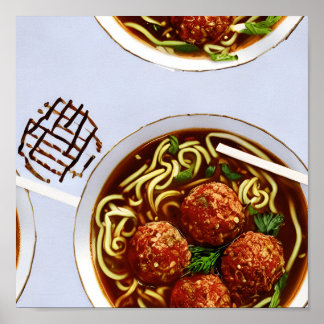 Vleesbal Noodle Poster