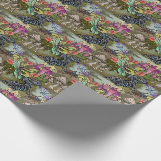 Vleesetende Plant Wetland Goblincore Pattern Cadeaupapier (Hoek)