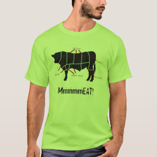 Vleeseter! Funny Tasty Beef Cuts Butcher Chart T-shirt