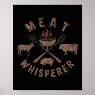 Vleesfluisteraar Bbq Rokers Koken Vlees Poster