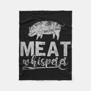 Vleesfluisteraar Grillen Vlees Roken BBQ Funny Bar Fleece Deken
