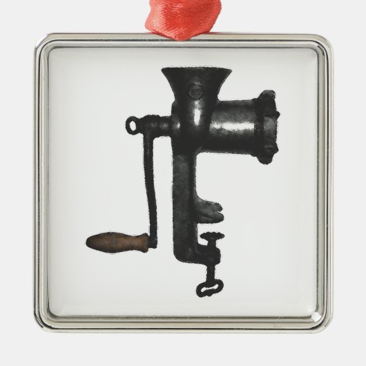  vleesGrinder Metalen Ornament (Voorkant)
