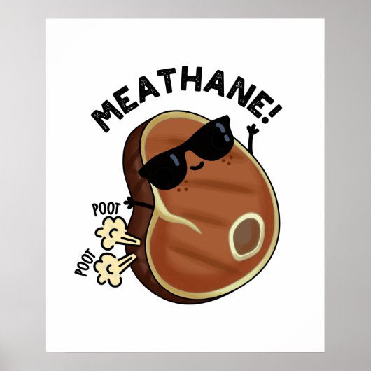Vleeshane Funny Farting Meat Pun Poster (Voorkant)