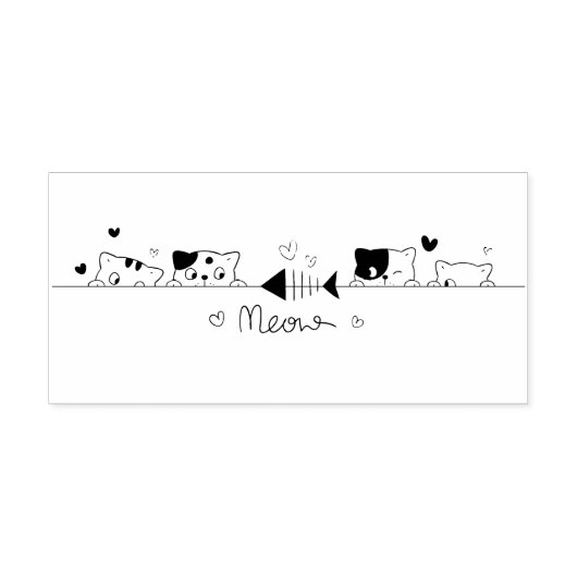 Vleeskatten en visbot 	rubberstempel (Afrduk)