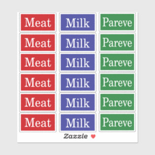 Vleesmelk Pareve Kosher-etiketten Sticker