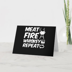 Vleestong herhalen Funny Gezegde Vlees BBQ Feestdagen Kaart