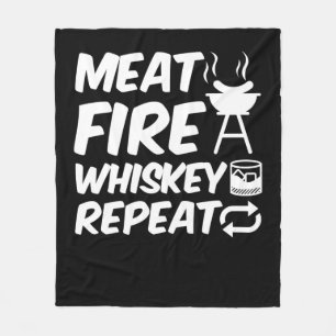 Vleestong herhalen Funny Gezegde Vlees BBQ Fleece Deken