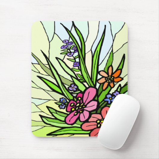 Vleetglas Vloertuin Mousepad Muismat (Met muis)