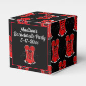 Vleitende rode korset kubus bedankdoosjes (Voorkant Zijde)