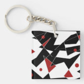 Vlek de rode ballen acryl sleutelhanger (voorkant)