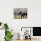 Vlek in sneeuwstorm met aspen in bomen poster (Thuiskantoor)