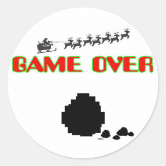 Vlek steenkool-spel over ronde sticker