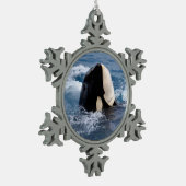 Vlekenzwembad Tin Sneeuwvlok Ornament (Links)