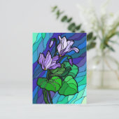 Vlekglas Paarse bloempost Kaart (Staand voorkant)