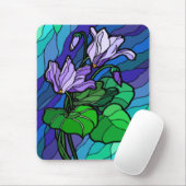Vlekglas Paarse Flower Mousepad Muismat (Met muis)