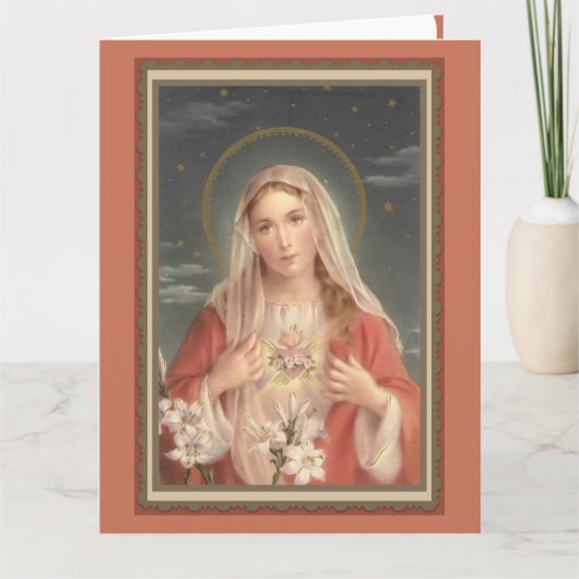 Vlekkeloos Hart 0034 van het Maagdelijke Wenskaart Kaart (Voorkant)