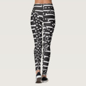 Vlekken en strepen 2 in wit op zwart leggings (Achterkant)