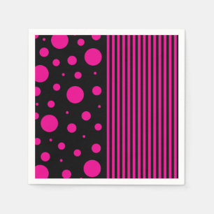 Vlekken en strepen in magenta en zwart servet