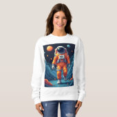 Vlekken Spaceman Vrouw Sweatshirt (Voorkant volledig)