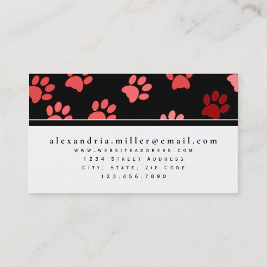 Vlekken van dieren | Zwart wit en roze Visitekaartje (Achterkant)