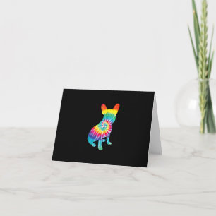 vlekkleurig hippie franse bulldog puppy gift kaart