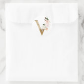 Vlentemzomerbruiloft MONOGRAM V Ronde Sticker (Tas)