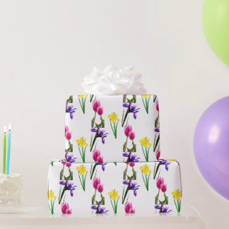 Vlenteseizoen bloemen Tulp Irises Daffodils Craft Cadeaupapier