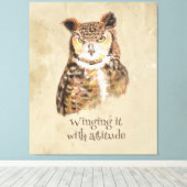 Vleugel het met houding Uil Sassy Attitude Print (Insitu (Houten vloer))