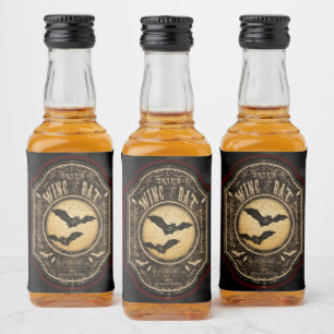 Vleugel van Bat Gothic Apothecary Halloween Likeurfles Etiket
