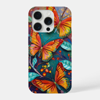 Vleugels in brand, late zomervlinders iPhone 15 pro hoesje