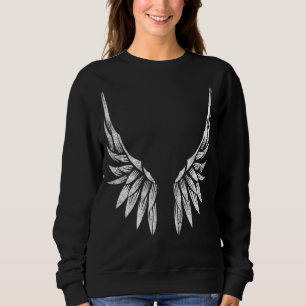 Vleugels op de achterkant Angel Wings Terug Print Trui