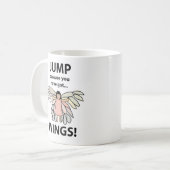 Vleugels springen omdat je vleugels hebt koffiemok (Voorkant links)