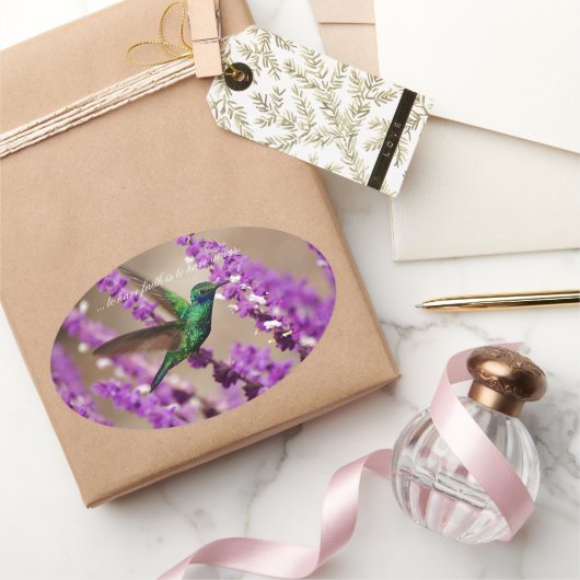 Vleugels van het Fonkelen van het Geloof de Ovale Sticker (Geschenken)