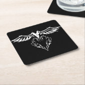 Vleugels van liefde vierkante kartonnen onderzetter (Schuin)