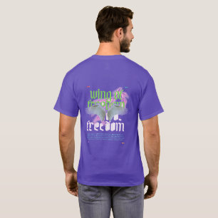 VleugelVanVrijheidBlijfSterk&KrachtAan Basis Donke T-shirt