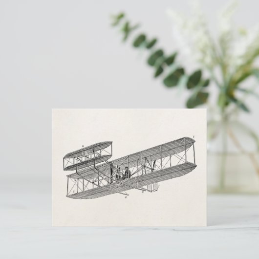 vleugelvliegtuigen met een retratoeage briefkaart (Staand voorkant)