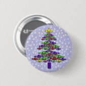 Vleur de Lis-kerstboompins Ronde Button 5,7 Cm (Voorkant /achterkant)