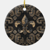 Vleur-de-lis luxe ornament - Zwarte marmer (Achterkant)