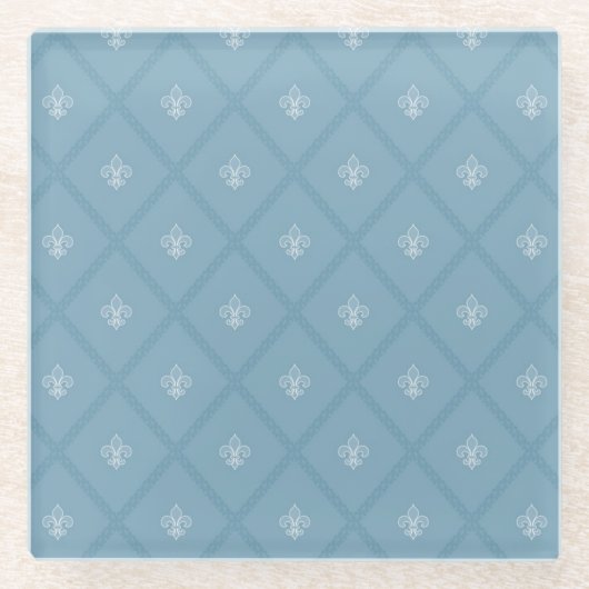 Vleur-de-lis-patroon Glazen Onderzetter (Voorkant)