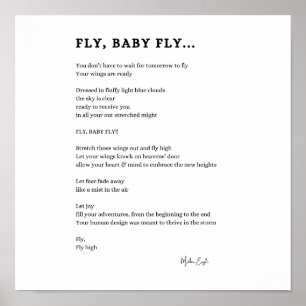 Vlieg baby vlieg inspirerend gedicht wand poster