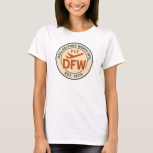 Vlieg DFW Airport Badge - Dallas Fort Worth T-shirt