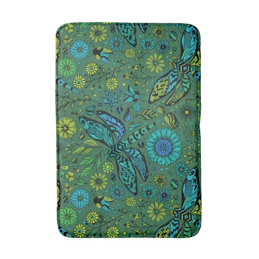 Vlieg een libel op smaragdgroen badmat (Voorkant Verticaal)