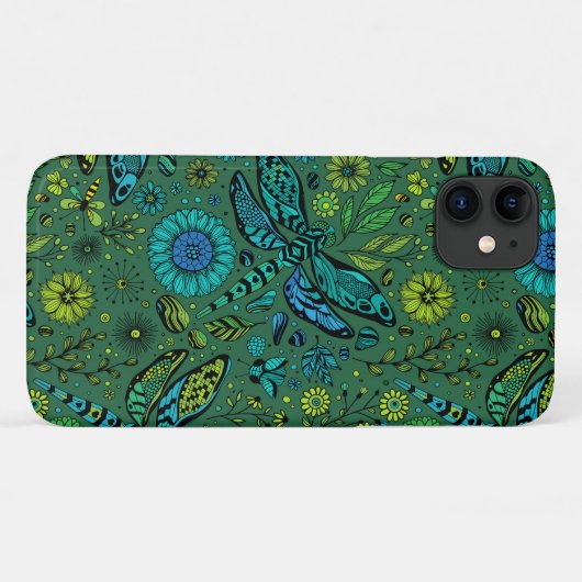 Vlieg een libel op smaragdgroen Case-Mate iPhone case (Achterkant (horizontaal))