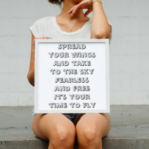 Vlieg inspirerend minigedicht poster