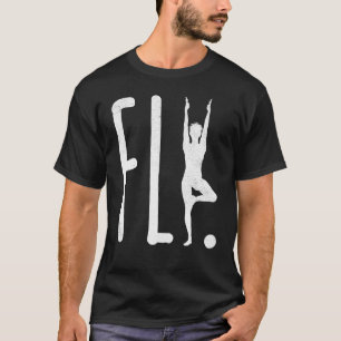 Vlieg Kunst Yoga Letter Trots Humor Namaste T-shirt
