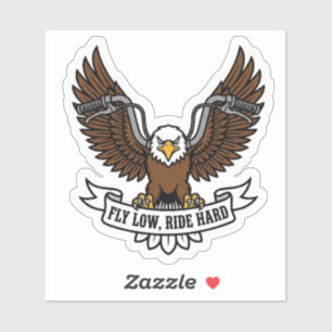 Vlieg Laag Rijd Hard Biker Eagle Motorfiets Vinyl Sticker
